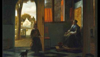 التصميمات الداخلية لبيتر دي هوش: مشاهد محلية في الرسم النوعي الهولندي